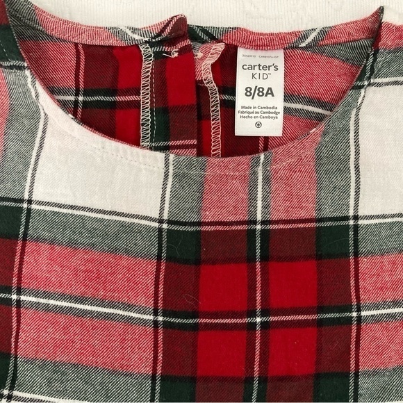 Carter’s PLAID FLANNEL TARTAN TOP - Size 8/8A - Picture 3 of 7